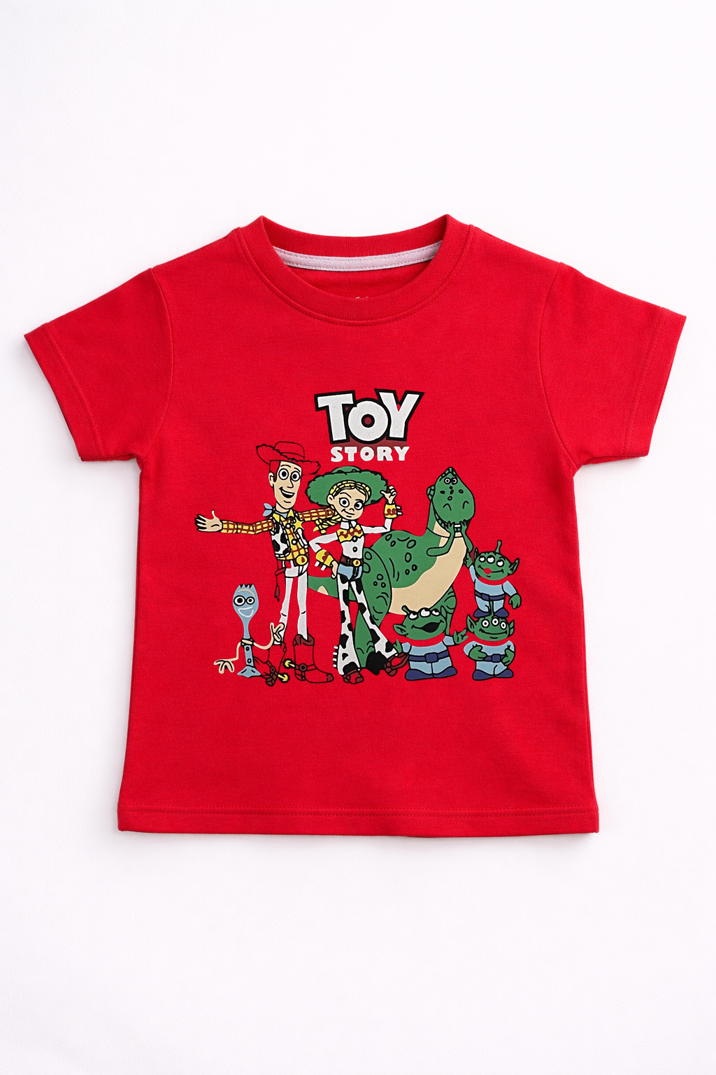 Boys Toy Story Character Graphic T-Shirt – Red Cotton Summer Tee
