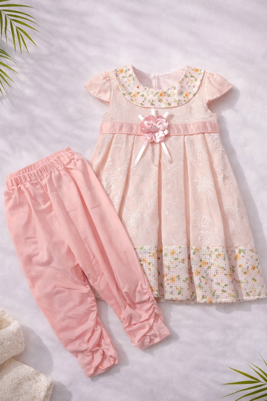 Blush Floral Lace 2-Piece Dress Set