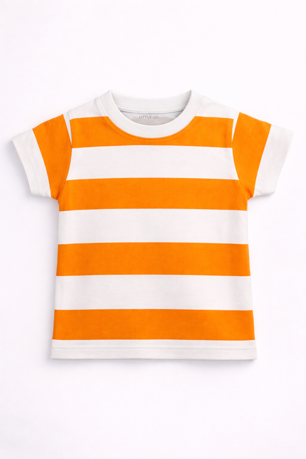 Boys Orange & White Striped T-Shirt – Soft Cotton Casual Summer Tee
