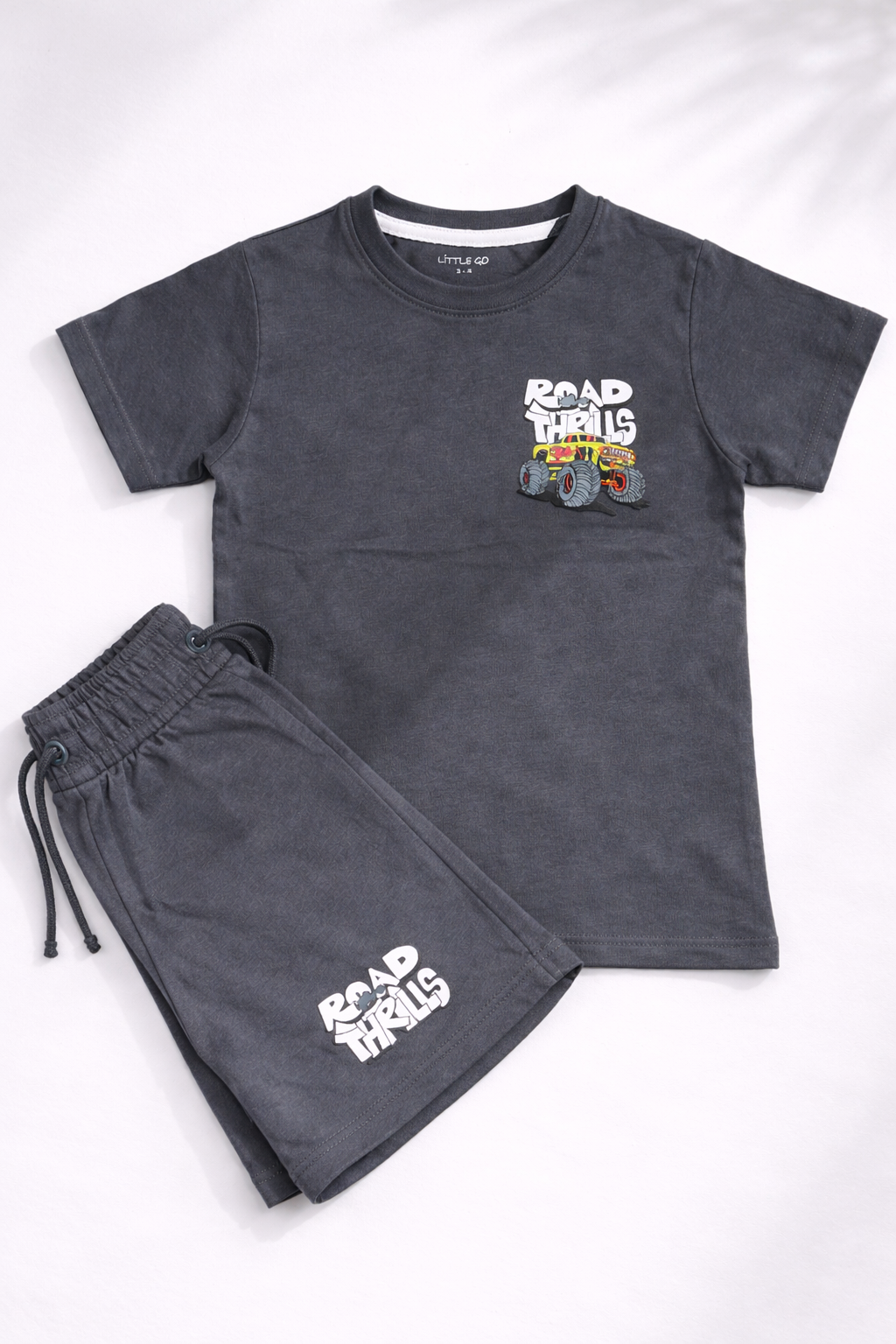 Grey Road Thrills Kids T-Shirt & Shorts Set
