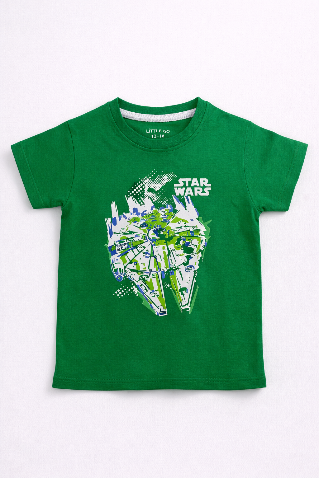 Boys Star Wars Graphic T-Shirt – Green Cotton Summer Tee