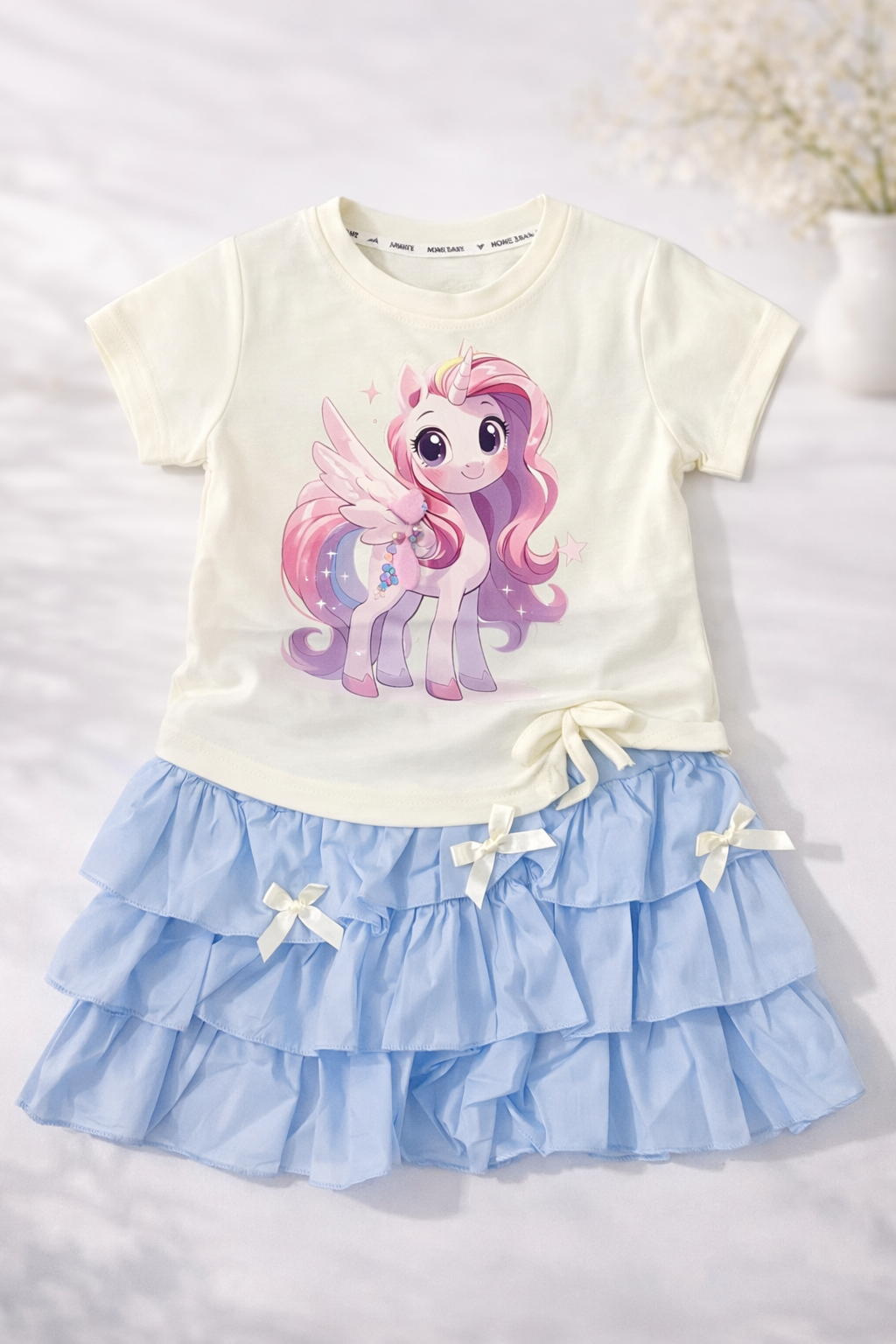 Unicorn Princess 2-Piece Ruffle Skirt Set