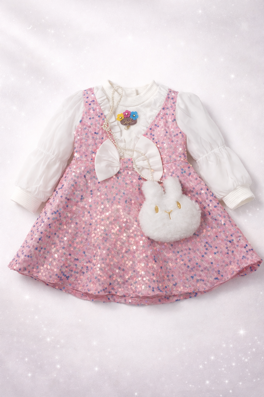 Princess Sparkle Bunny Party Dress – Pink Edition