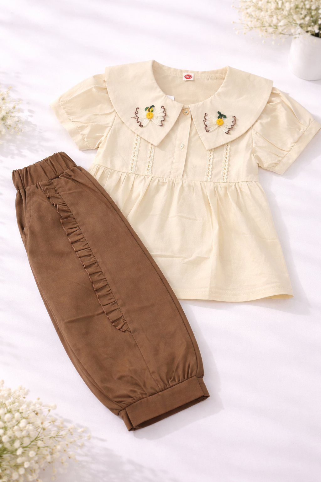 Cream Blossom Collar Set (2-Piece)