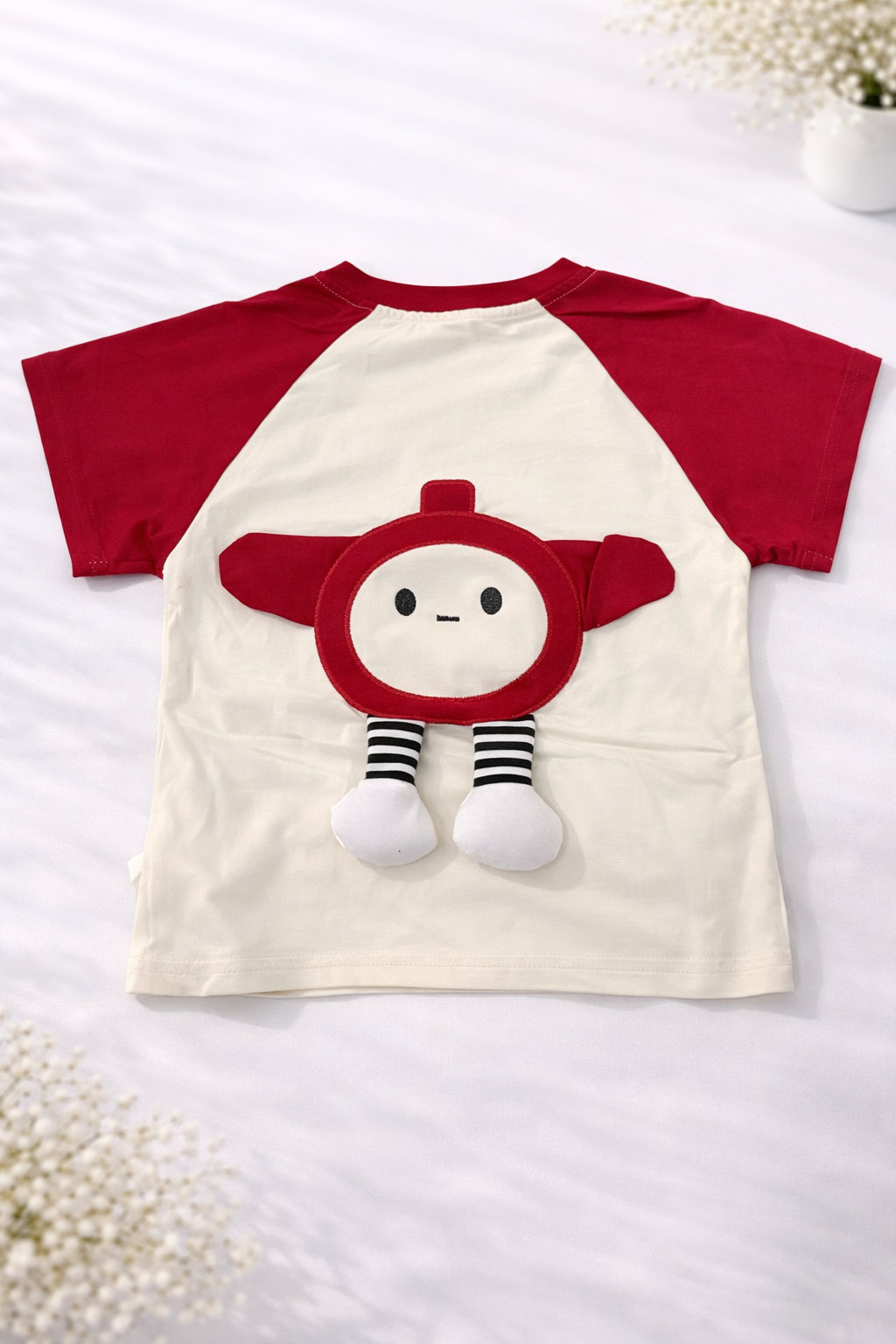 EggParty Raglan Co-Ord Set – Red & Cream