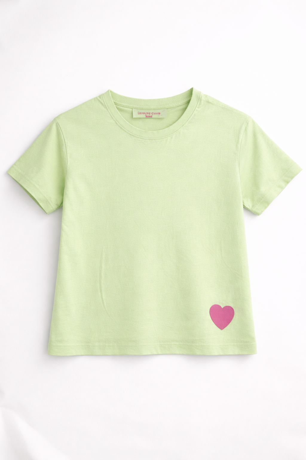 Sweet Heart Minimal Tee – Pastel Green