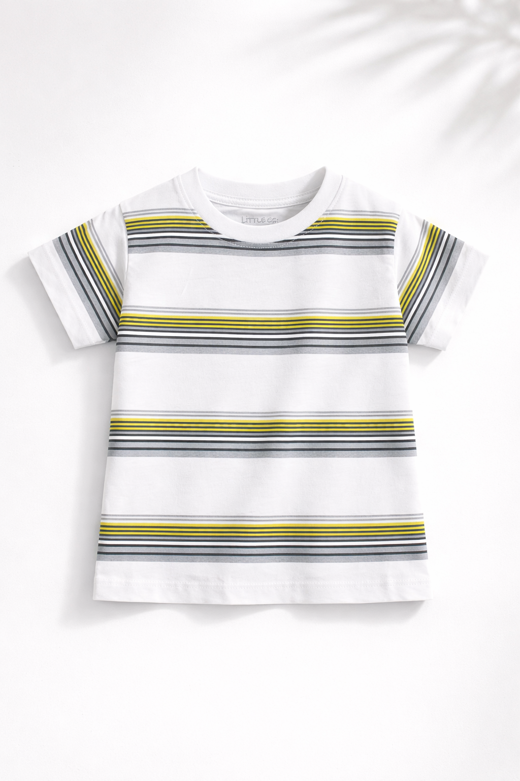 Grey Yellow Stripe Kids T-Shirt