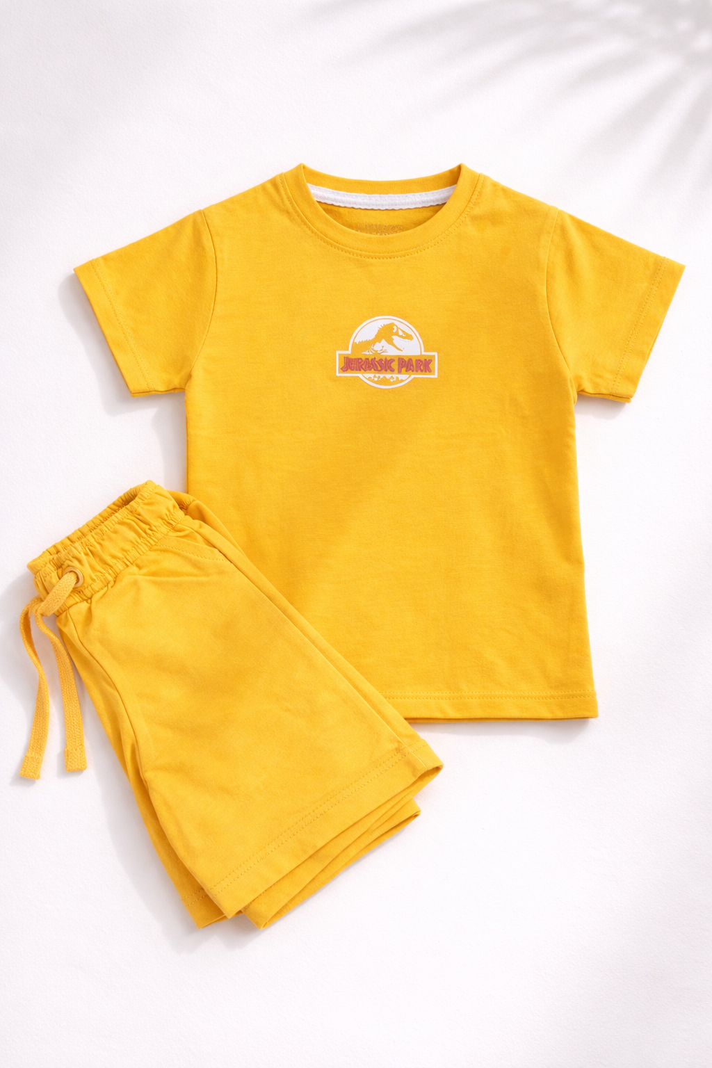 Yellow Jurassic Park Kids T-Shirt & Shorts Set