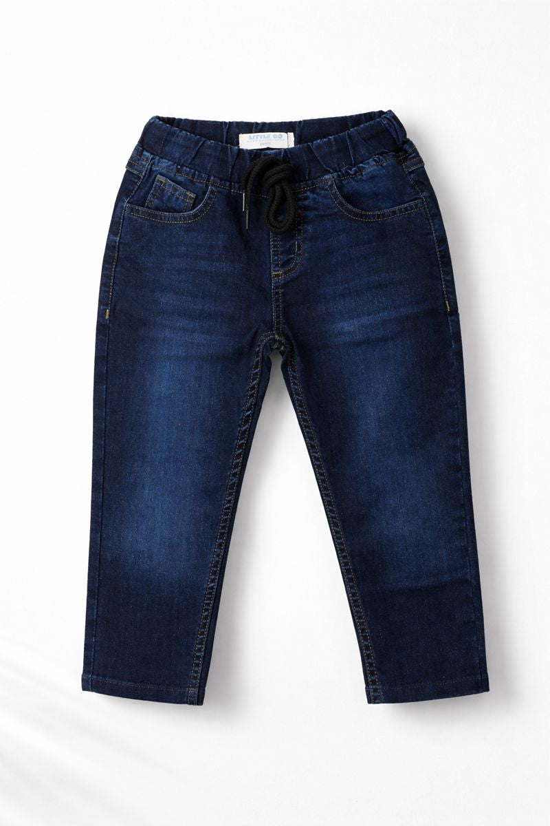 Kids Dark Blue Denim Jogger Jeans