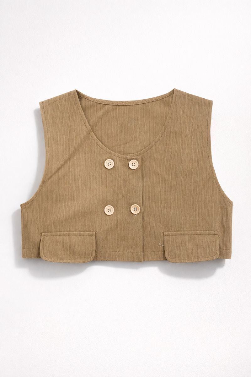 Girls Classic Beige Pinafore Dress
