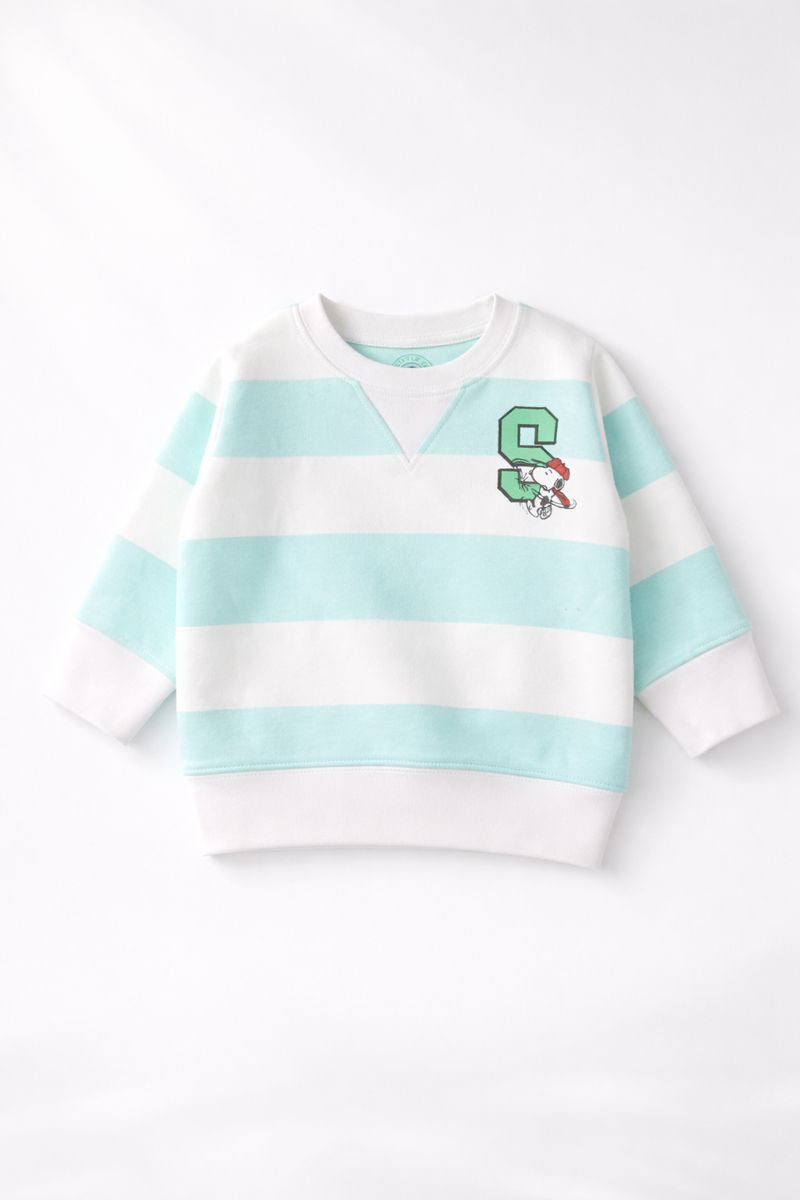 Boys Mint & White Striped Sweatshirt