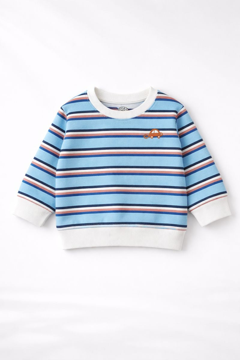 Boys Blue Striped Sweatshirt