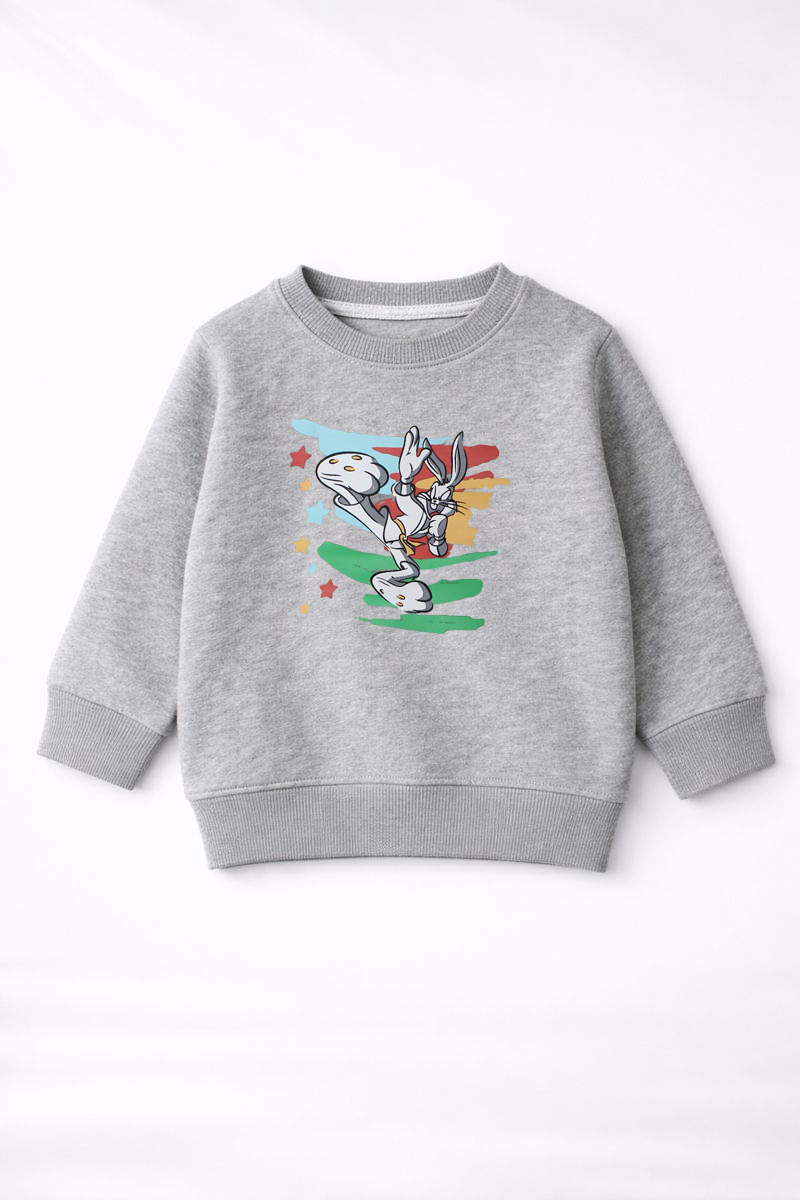 Kids Grey Cartoon Print Sweatshirt