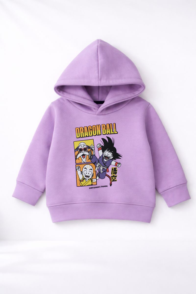 Kids Lavender Anime Print Hoodie