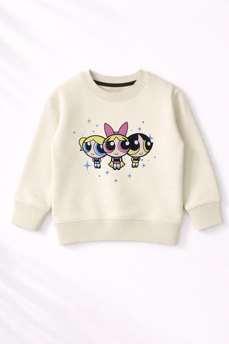Girls Cream Cartoon Co-Ord Set