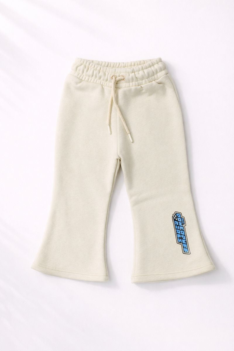 Girls Cream Cartoon Co-Ord Set