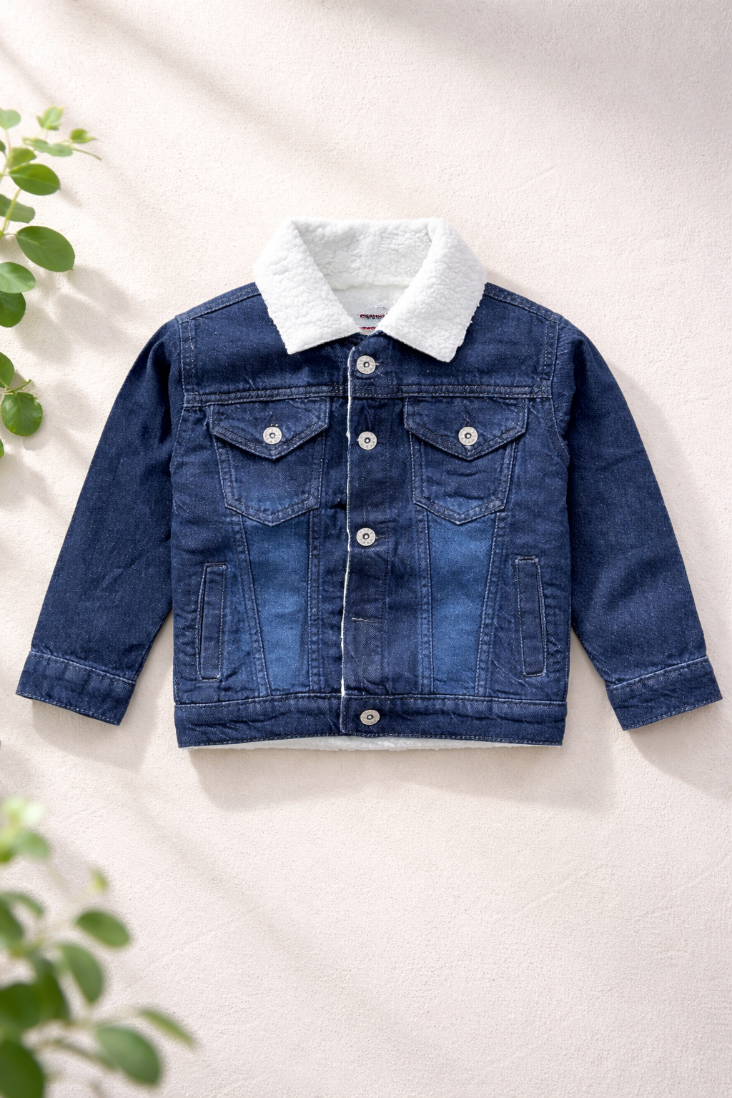 Kids Winter Denim Jacket with Sherpa Collar – Soft Warm Fleece Lined Boys & Girls Jacket