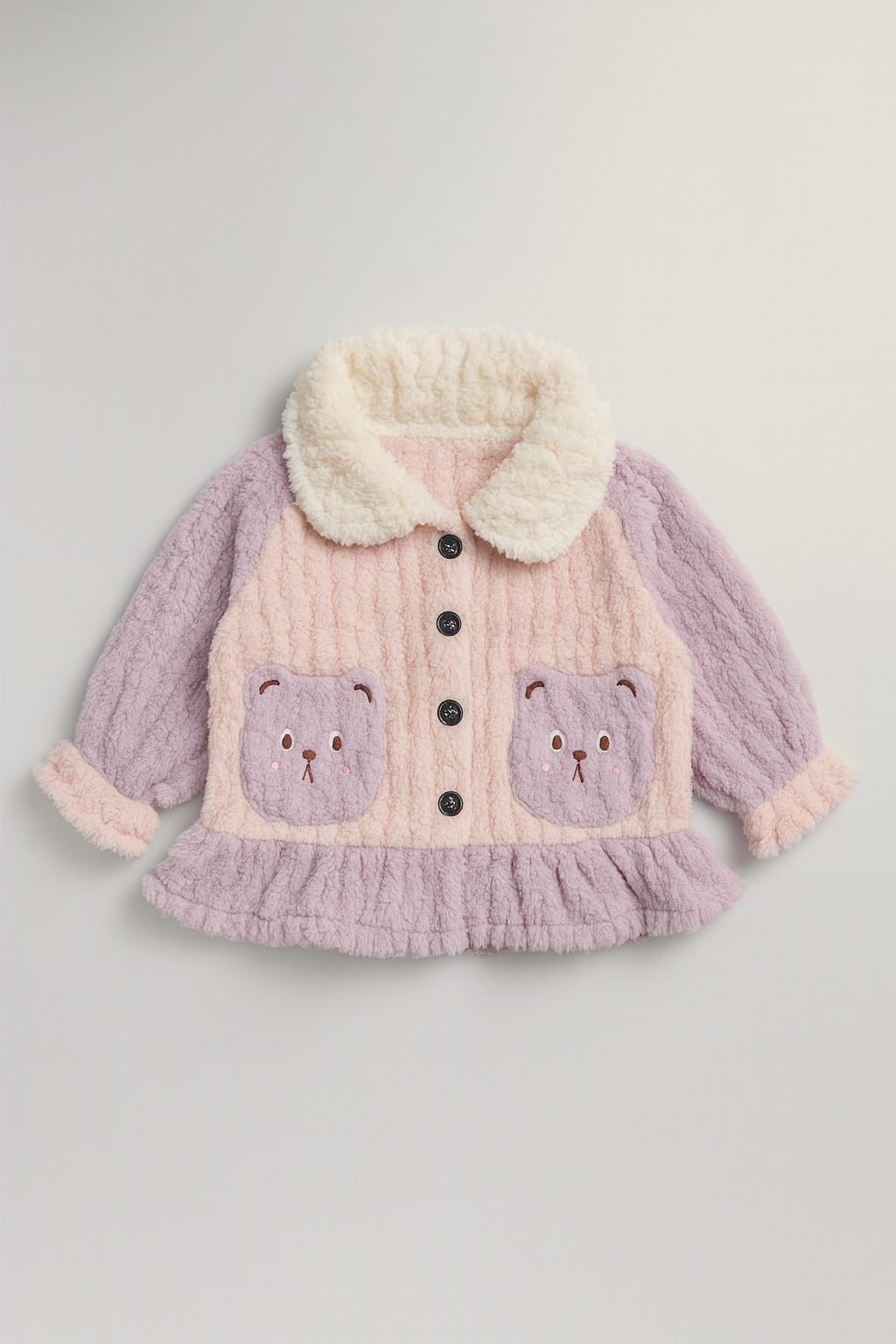 Lavender Bear Cozy Sherpa Winter Set