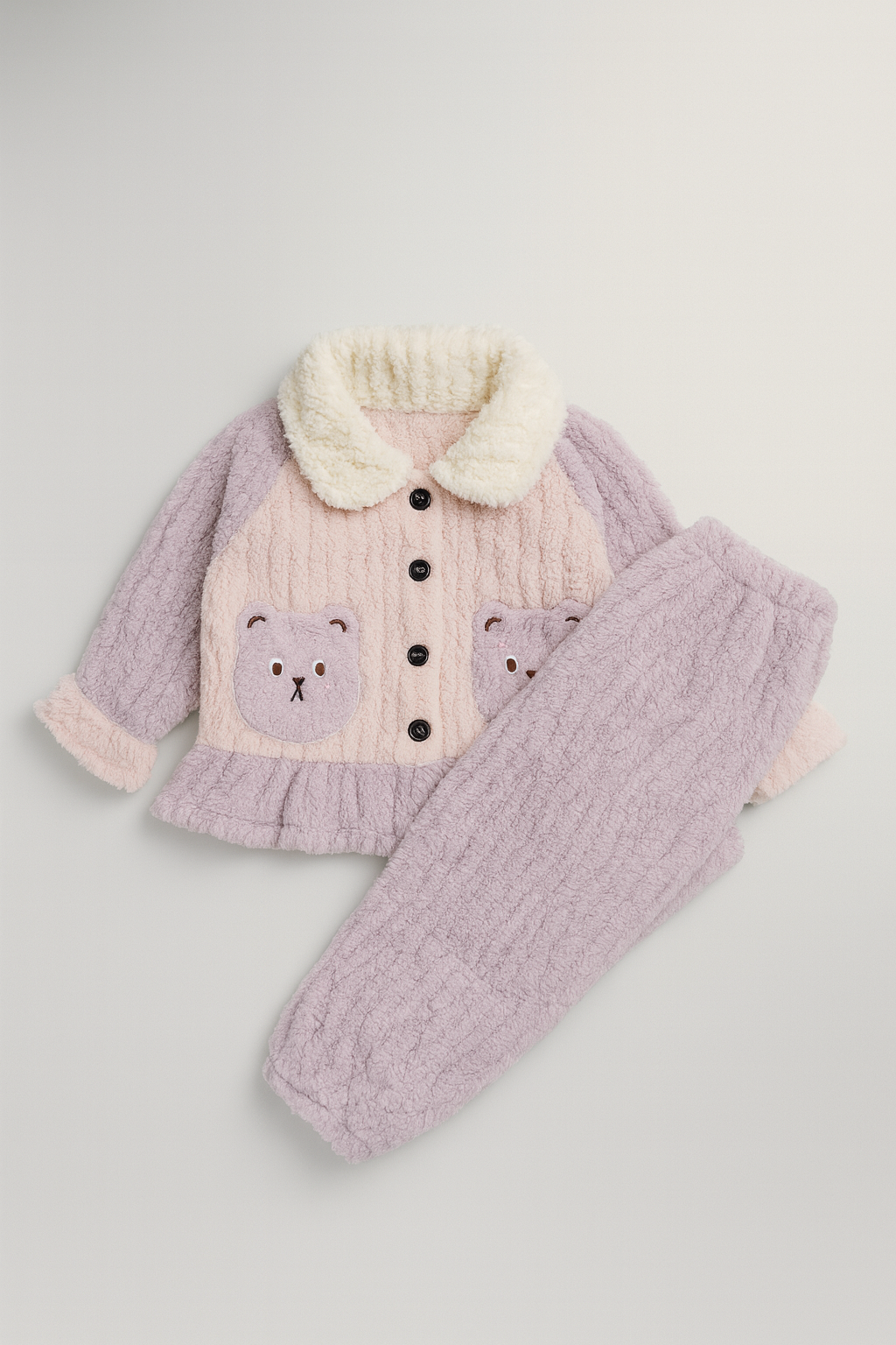 Lavender Bear Cozy Sherpa Winter Set