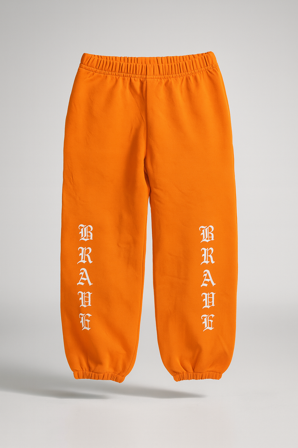 Kids Orange BRAVE Printed Hoodie & Jogger Set (2-Piece Tracksuit)