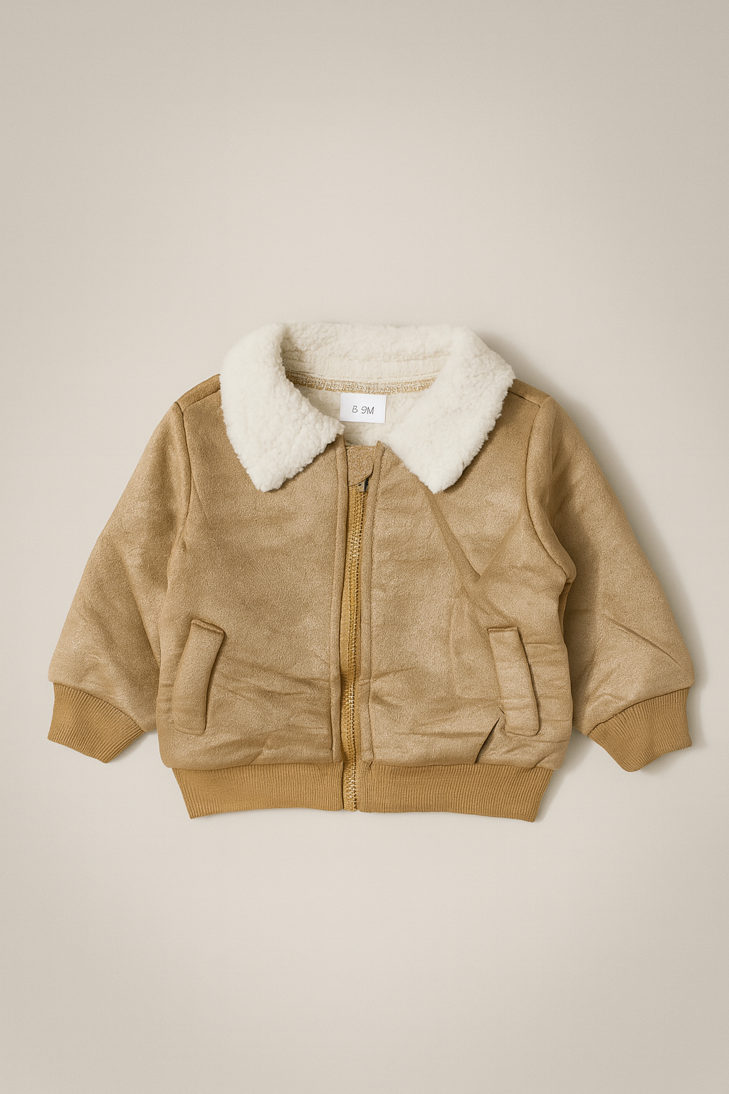 Classic Tan Sherpa-Collar Winter Jacket