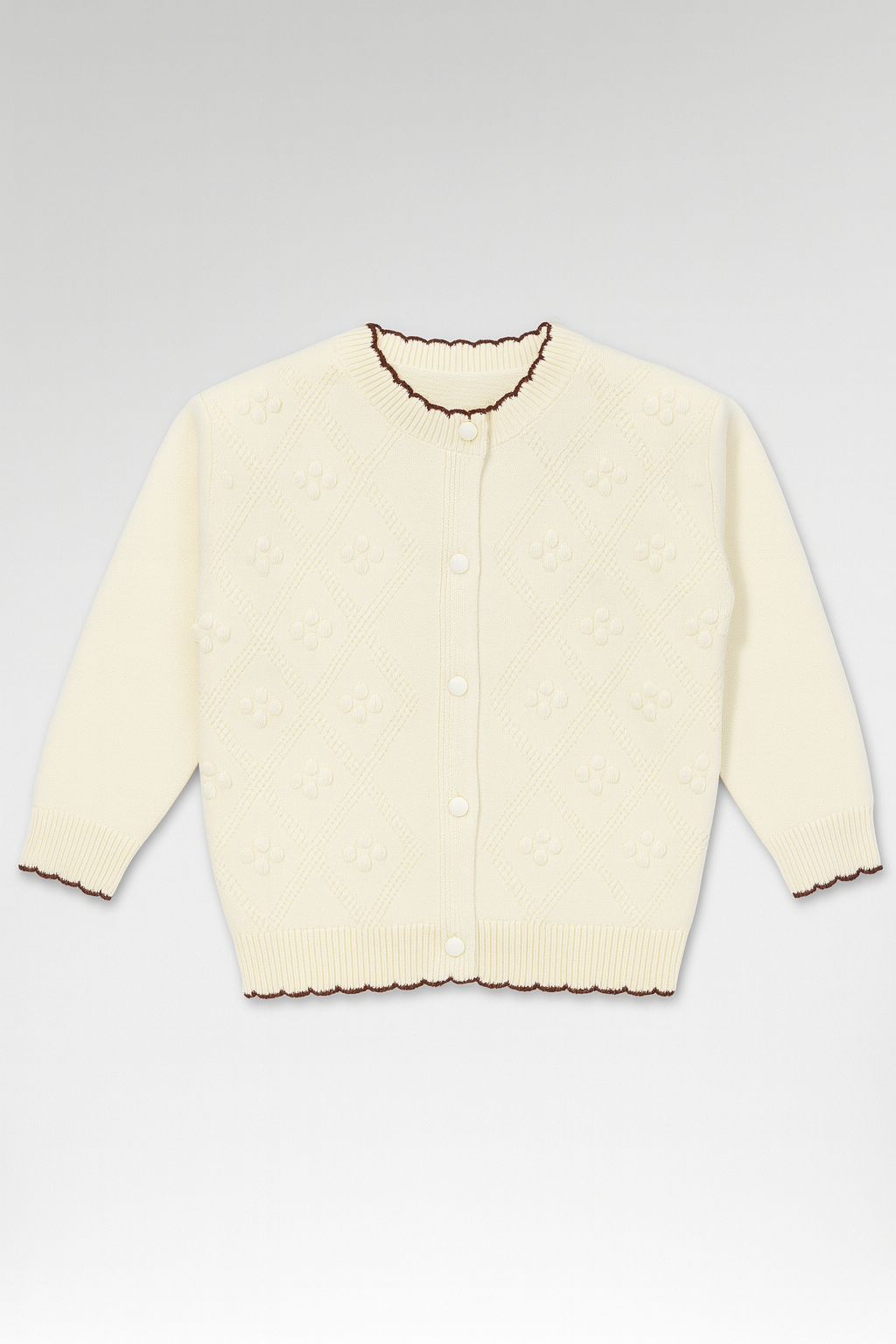 Cream Daisy Diamond Knit Cardigan
