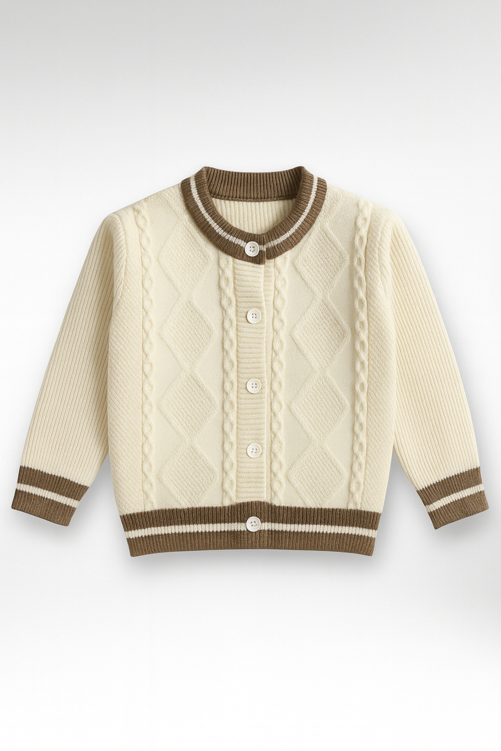 Classic Diamond Cable Knit Cardigan